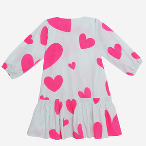 Dreamcatcher Dress (Sea Green And Pink Hearts)