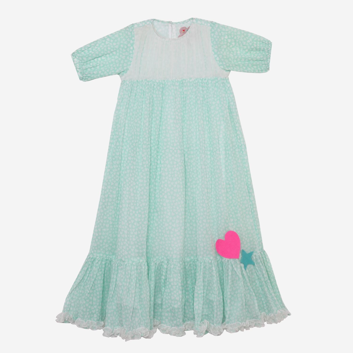 Day Dreamer Dress (Mint Green And Tiny Hearts)