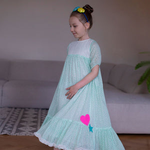 Day Dreamer Dress (Mint Green And Tiny Hearts)