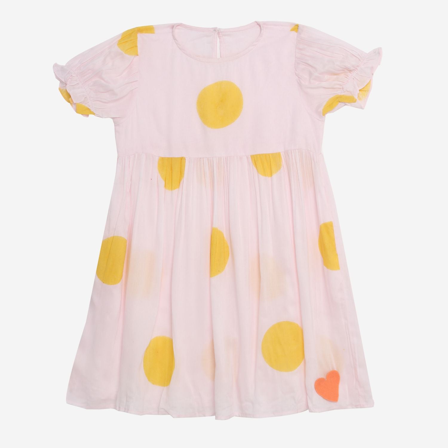 Daffodil Dress (Light Pink And Yellow Polka Dots)