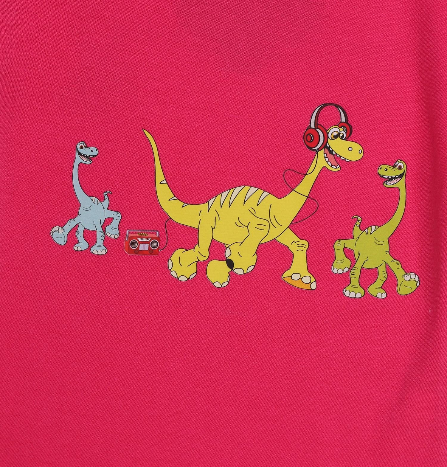 Dinosaur With Headphones (Fuchsia)