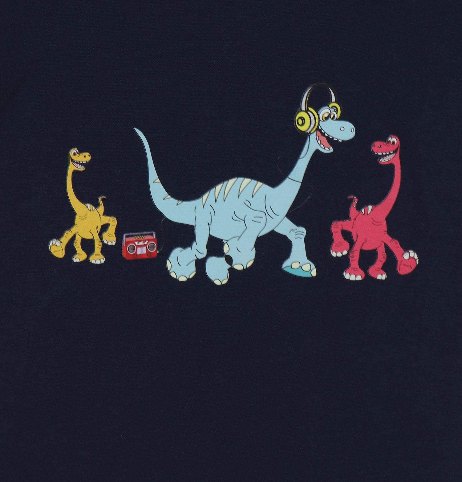 Dinosaur With Headphones (Navy Blue)