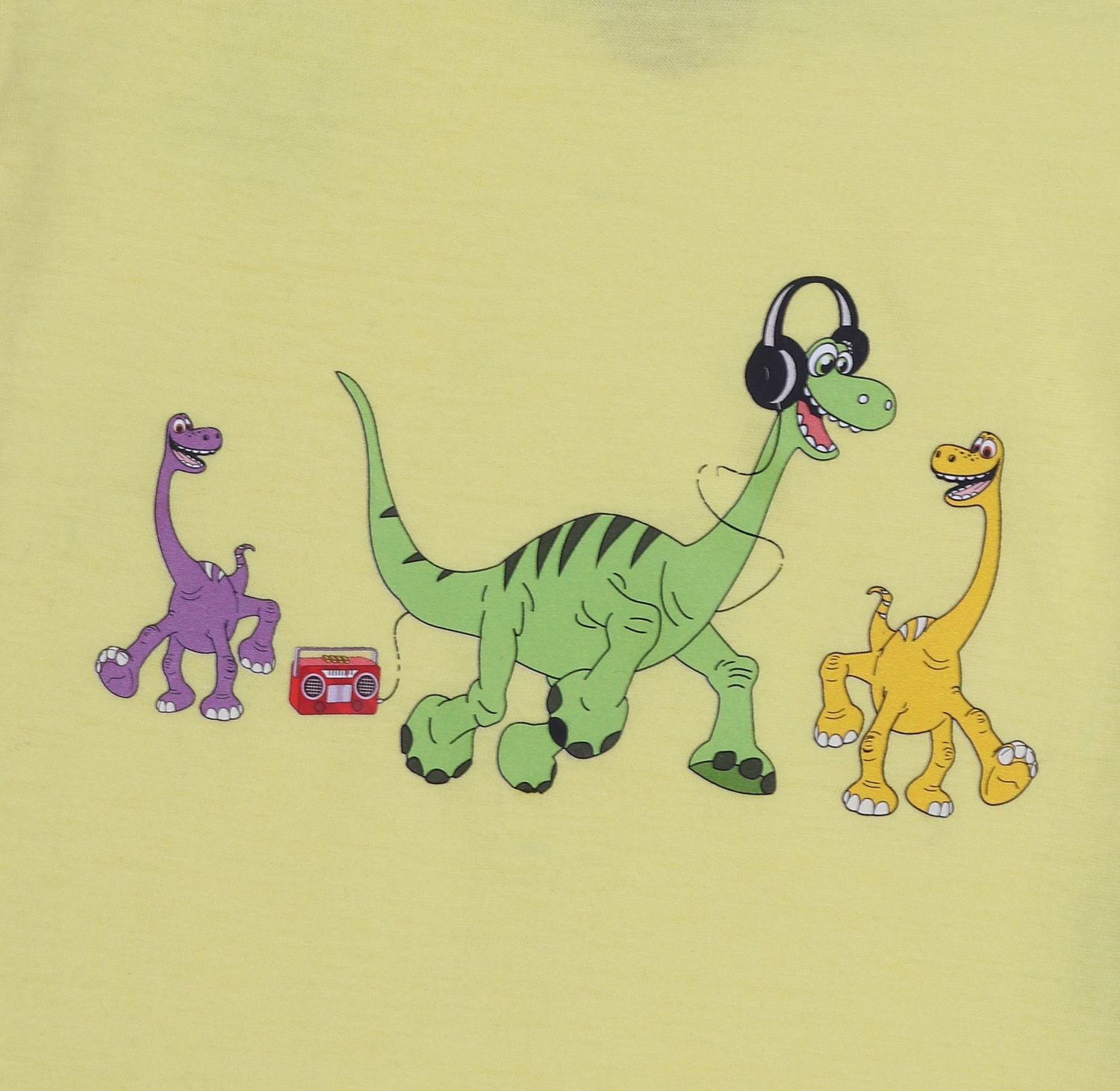 Dinosaur With Headphones (Yellow)