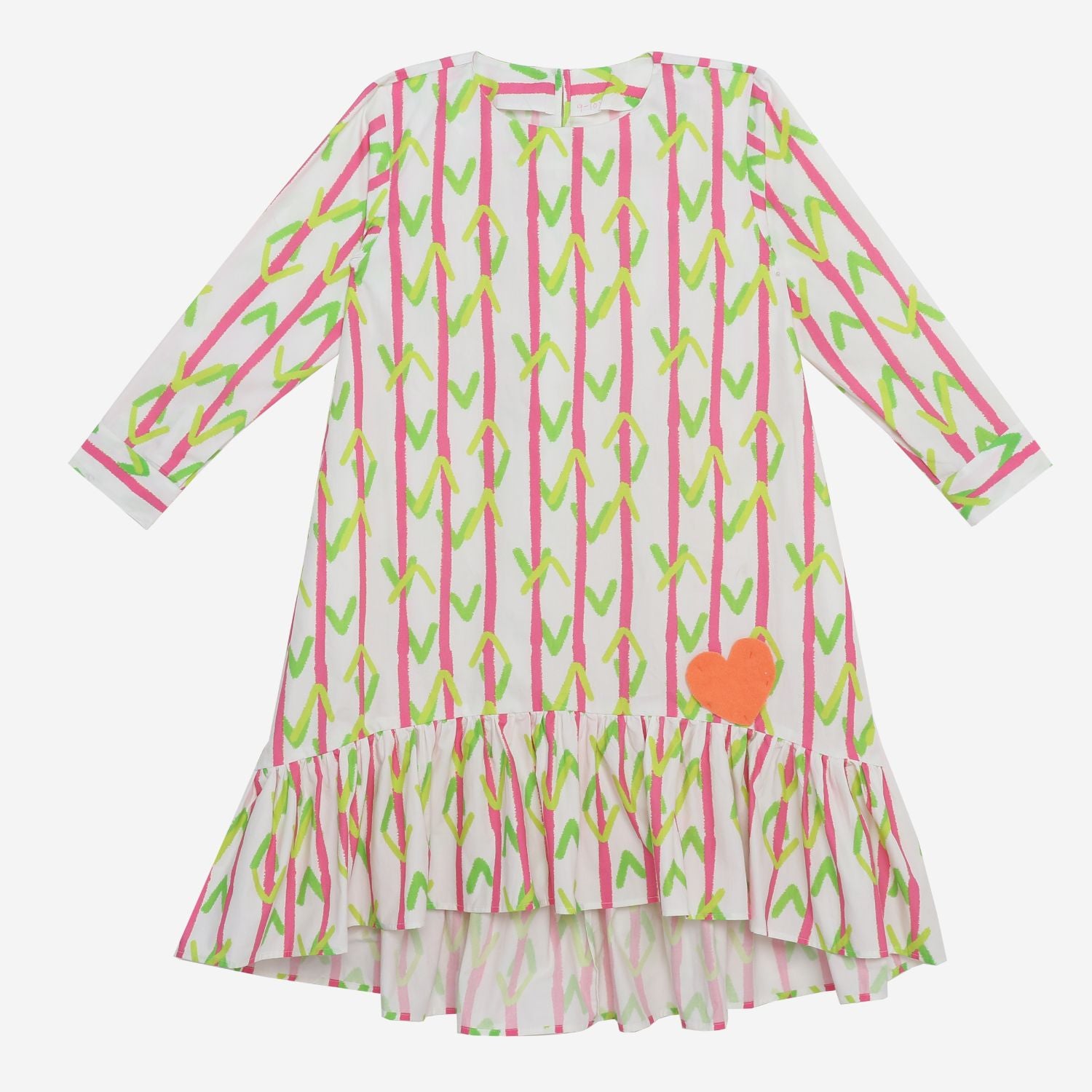 Field Of Dreams Dress (Pink Stripes With V's)