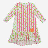 Field Of Dreams Dress (Pink Stripes With V's)