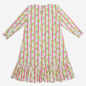 Field Of Dreams Dress (Pink Stripes With V's)