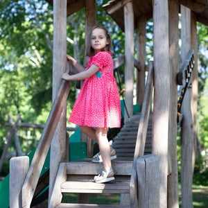 Flower Power Dress (Neon Pink And Tiny Flowers)