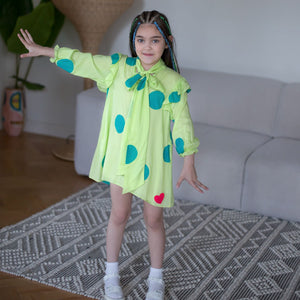 Fairytale Dress (Lime Green And Polka Dots)