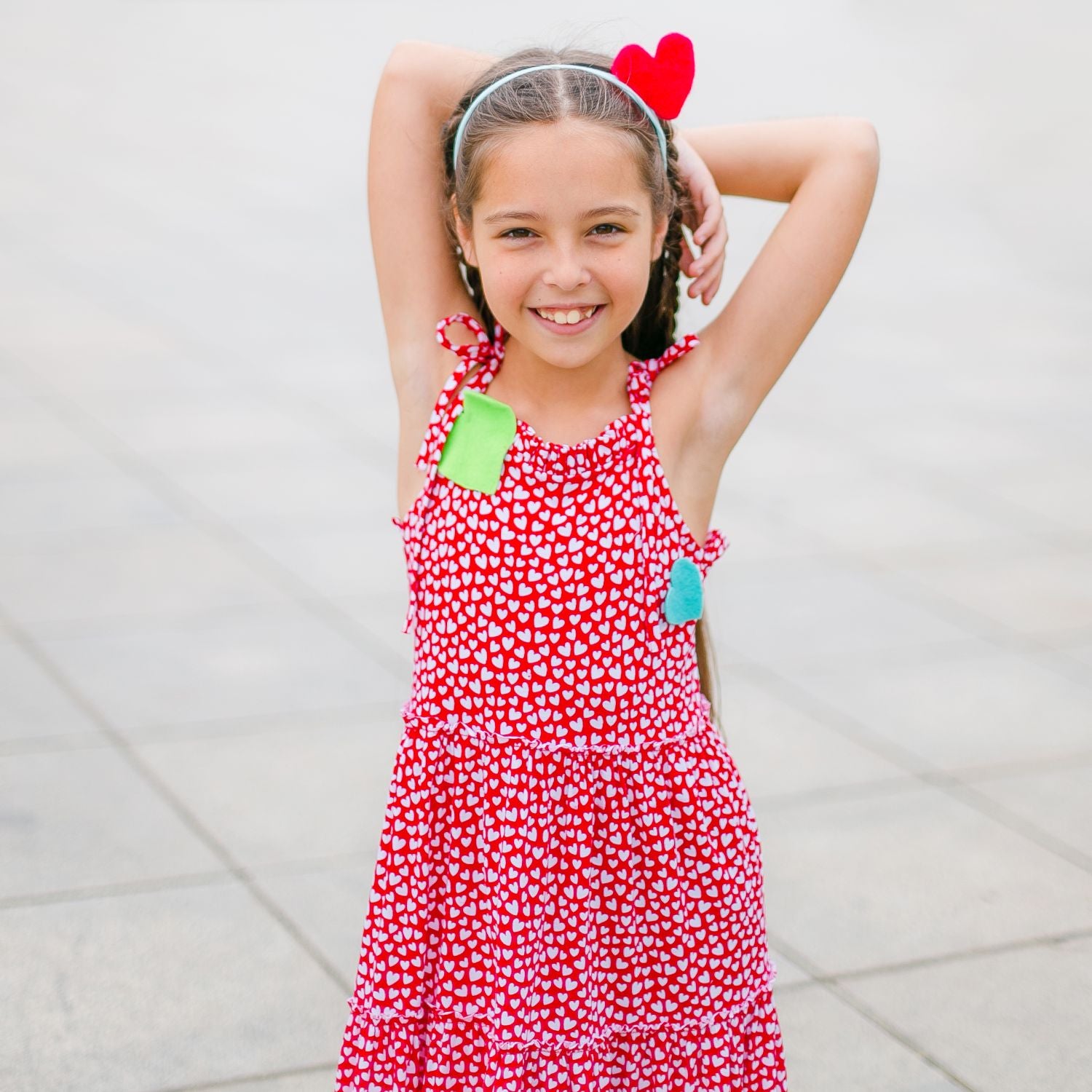 Happy Place Maxi Dress (Red And Tiny Hearts)