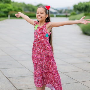 Happy Place Maxi Dress (Red And Tiny Hearts)