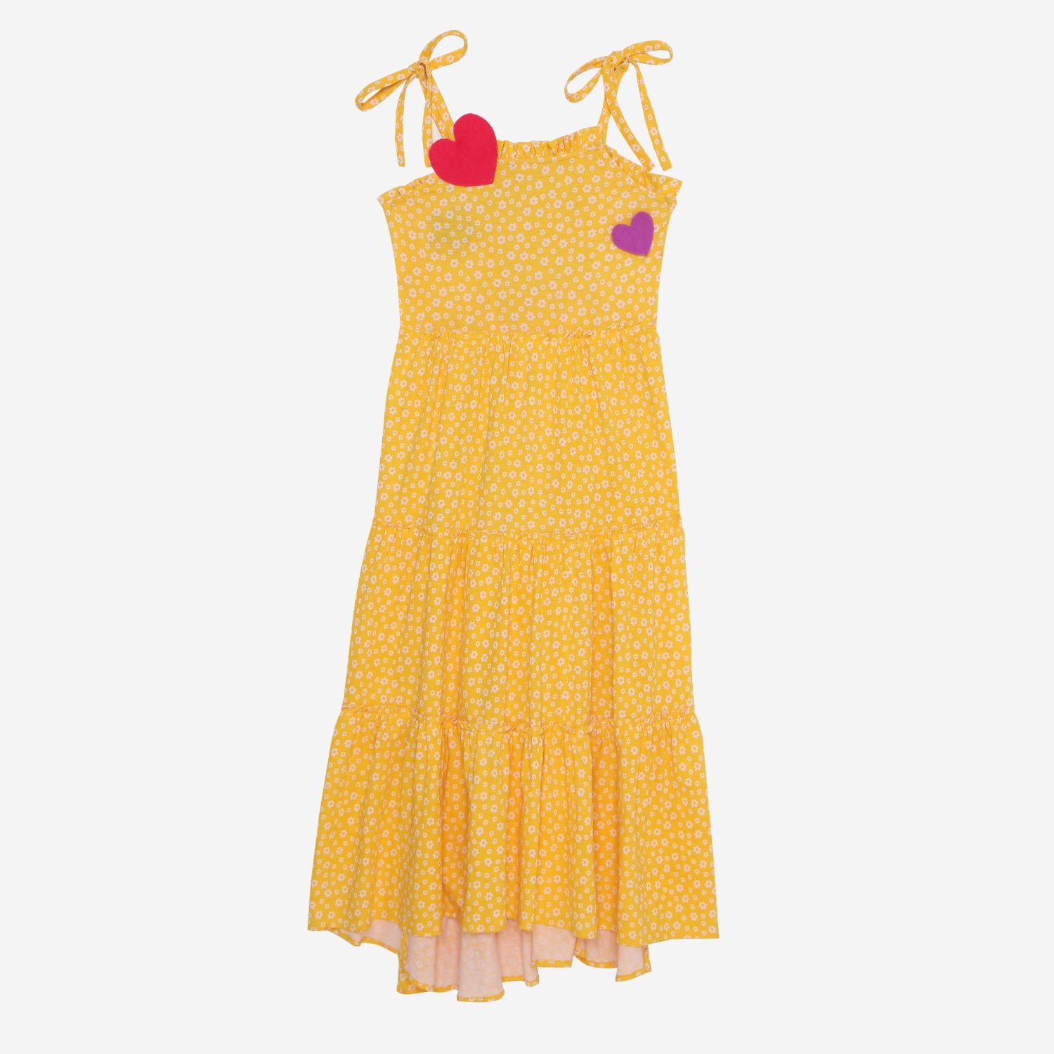 Happy Place Maxi Dress (Sunshine Yellow With Tiny Flowers)