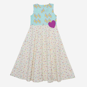 Joy Parade Maxi (Aqua Raindrops And Multi Coloured Squares)