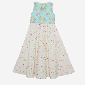 Joy Parade Maxi (Aqua Raindrops And Multi Coloured Squares)