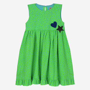 Moira Dress (Neon Green And Tiny Flowers)