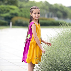 Peekaboo Dress (Reversible Purple And Mustard Yellow)