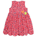 Peekaboo Dress (Red Raindrops)