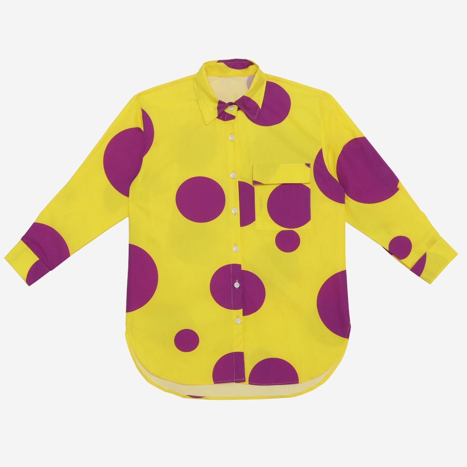 Ray Of Sunshine Shirt (Purple And Yellow Polka)