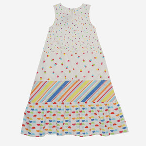 Sail Away Dress (Multi Coloured Squares, Bulbs, Stripes And Semi Circles)