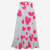 Sweet Caroline Dress (Sea Green And Pink Hearts)