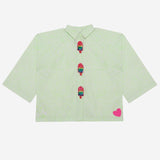 Summer Cooler Shirt (Tiny Neon Green Dots And Popsicle Accents)