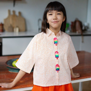 Summer Cooler Shirt (Tiny Orange Dots And Popsicle Accents)