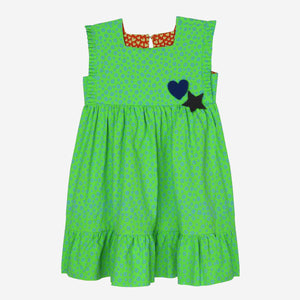 Tree Hugger (Reversible Neon Green And Tiny Flowers & Orange And Tiny Hearts)