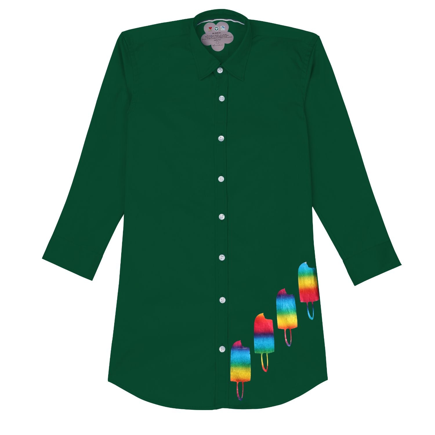 Wednesday Shirt Dress (Emerald Green)