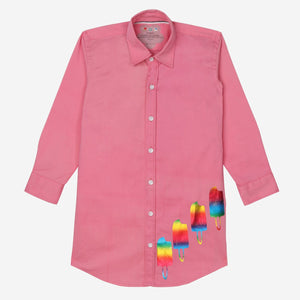 Wednesday Shirt Dress (Fluorescent Pink)