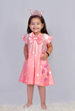 Peach Polka bow Dress