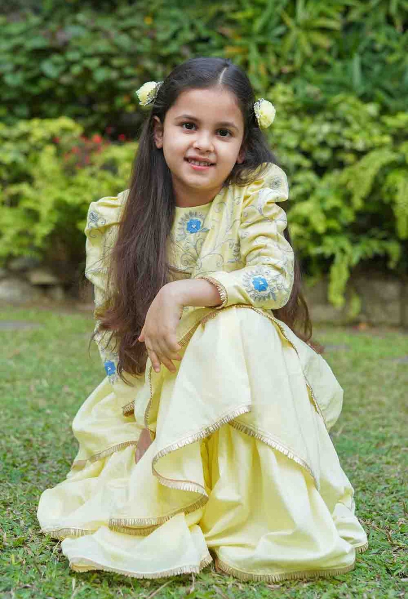 Yellow Tiered Lehnga