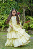 Yellow Tiered Lehnga