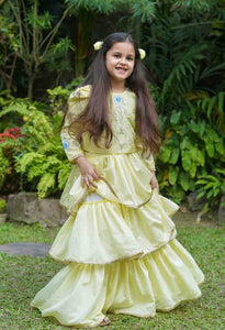 Yellow Tiered Lehnga