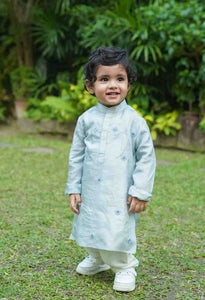 Sky All Over Mirror Work Kurta