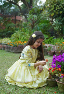 Yellow Tiered Lehnga