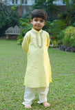 Lemon Mirror Work Kurta Set