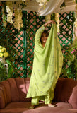 VIVIANA - Embroidered Vortex Green Angrakha Kurti Pants