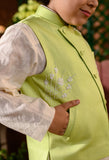 SADAF - Embroidered Vegan Silk Green Nehru Jacket