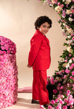 IDUM - Red Blazer Paired With Waistcoat & Trouser Set