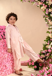 ESHGHAM - Vegan Silk Pink Kurta & Trouser Set