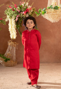 KIAN - Embroidered Nehru Jacket And Vegan Silk Kurta Trouser Set