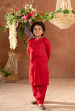 SURI - Embroidered Red Kurta & Trouser Set