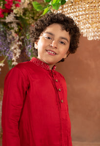 KIAN - Embroidered Nehru Jacket And Vegan Silk Kurta Trouser Set