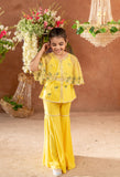 DILKHUSH- Embroidered Vortex Yellow Sharara Cape Set Of 4