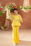 DILKHUSH- Embroidered Vortex Yellow Sharara Cape Set Of 4