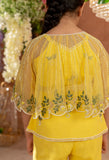 DILKHUSH- Embroidered Vortex Yellow Sharara Cape Set Of 4