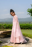 DELILAH - Embroidered German Satin Pink Gown