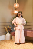 Peach Jumpsuit and Cape for Girls