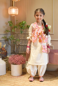 Embroidery Jacket and Kurti Pant for Girls