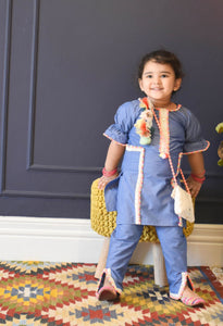 Denim Kurti Pant for Girls