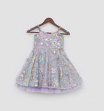 Lilac Sequins Embroidery Dress